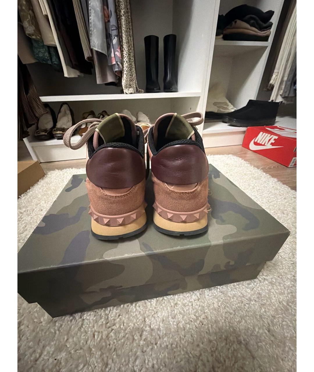 VALENTINO Розовые кожаные кроссовки, фото 4