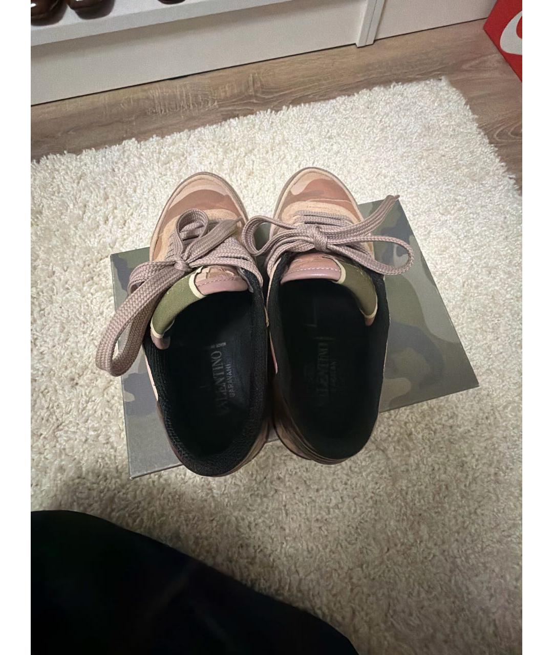 VALENTINO Розовые кожаные кроссовки, фото 3