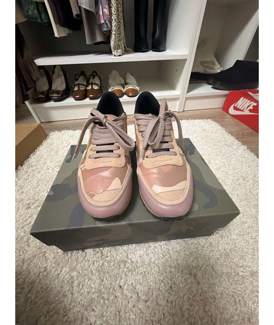 VALENTINO Розовые кожаные кроссовки, фото 2