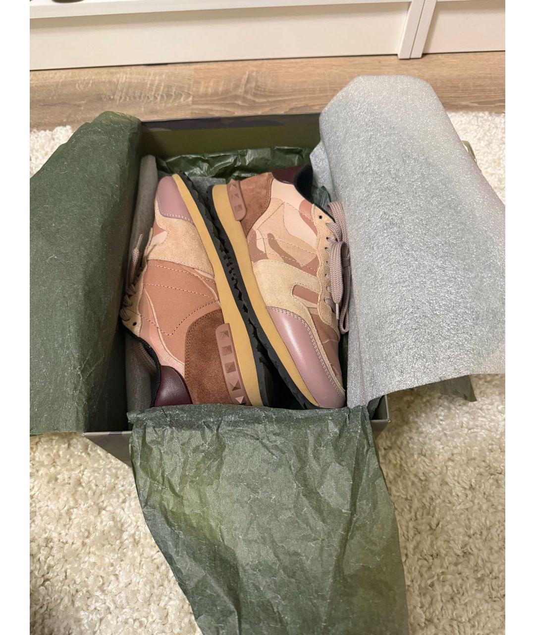 VALENTINO Розовые кожаные кроссовки, фото 5