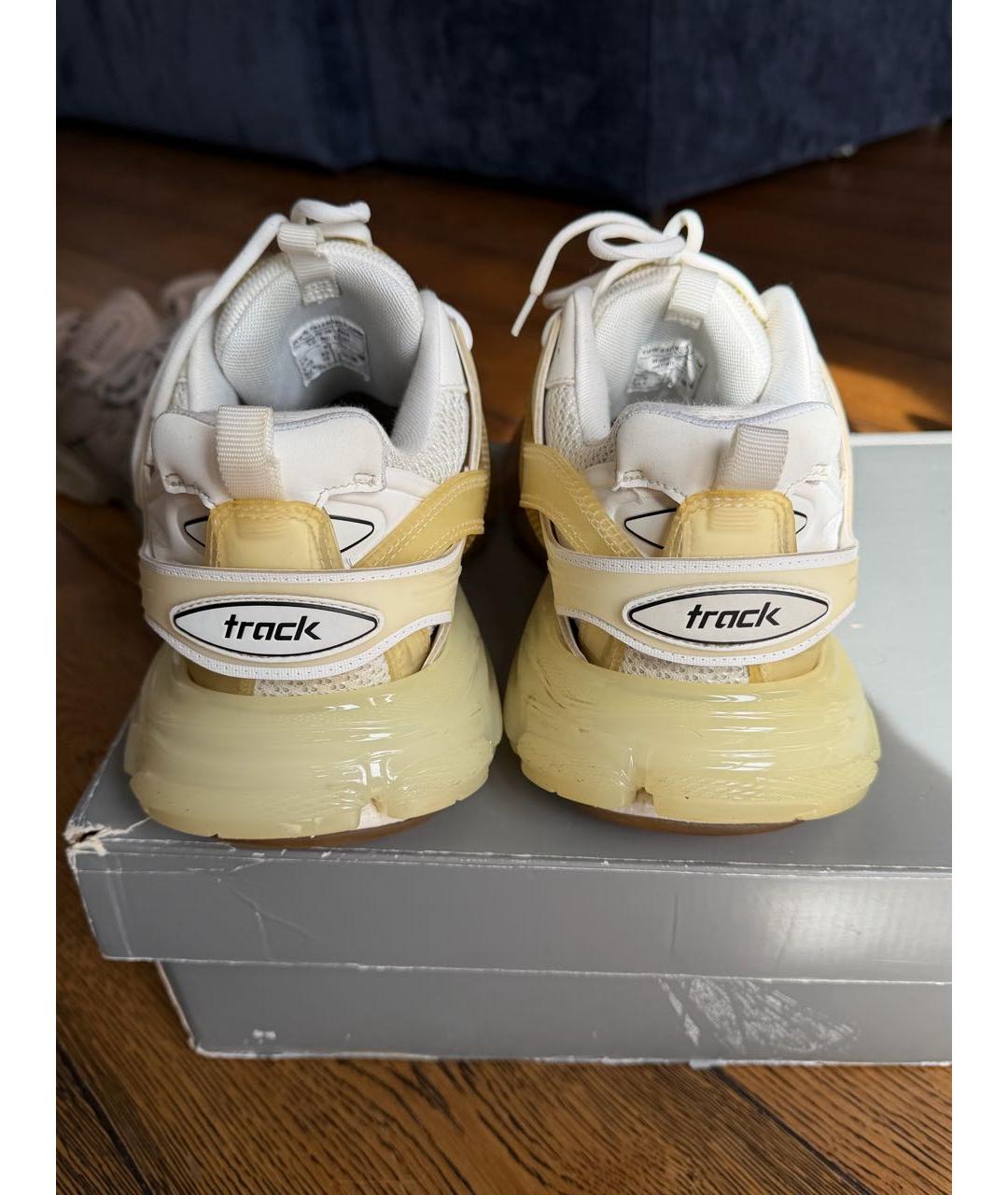 BALENCIAGA Белые кожаные низкие кроссовки / кеды, фото 4