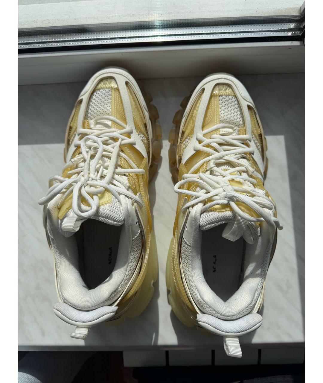 BALENCIAGA Белые кожаные низкие кроссовки / кеды, фото 3