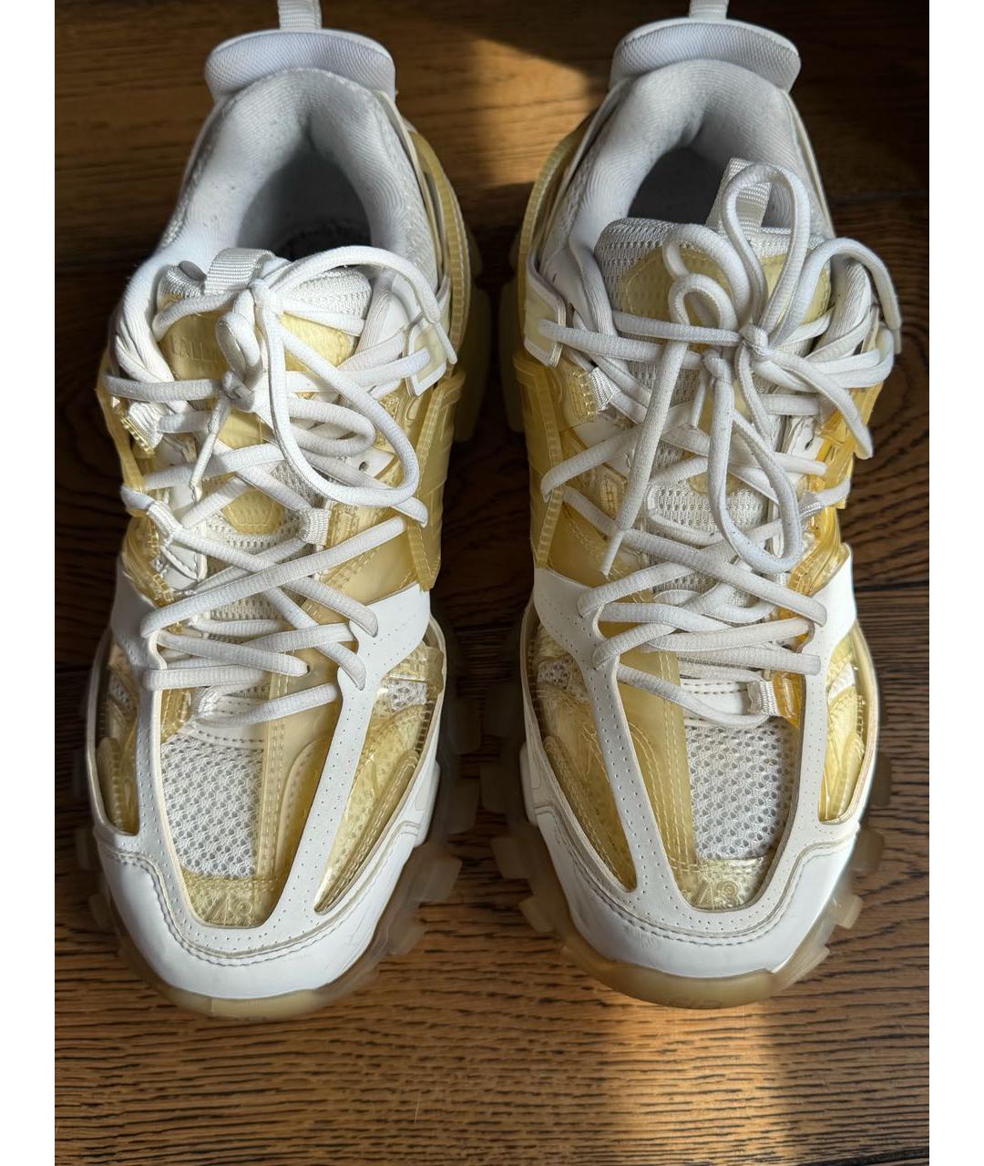 BALENCIAGA Белые кожаные низкие кроссовки / кеды, фото 2