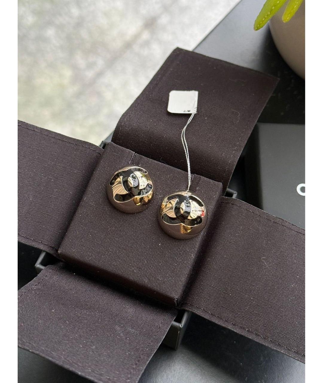CHANEL Золотые металлические серьги, фото 2