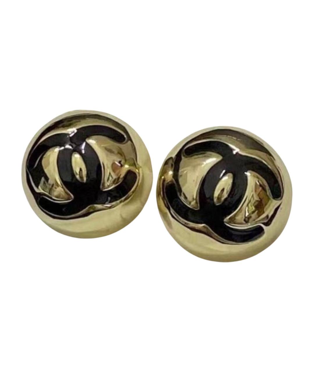 CHANEL Золотые металлические серьги, фото 1