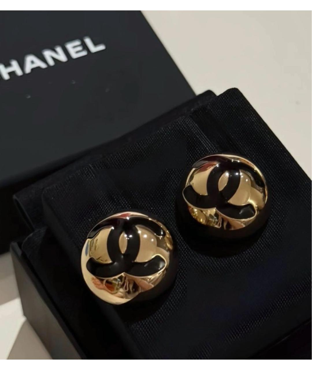 CHANEL Золотые металлические серьги, фото 3