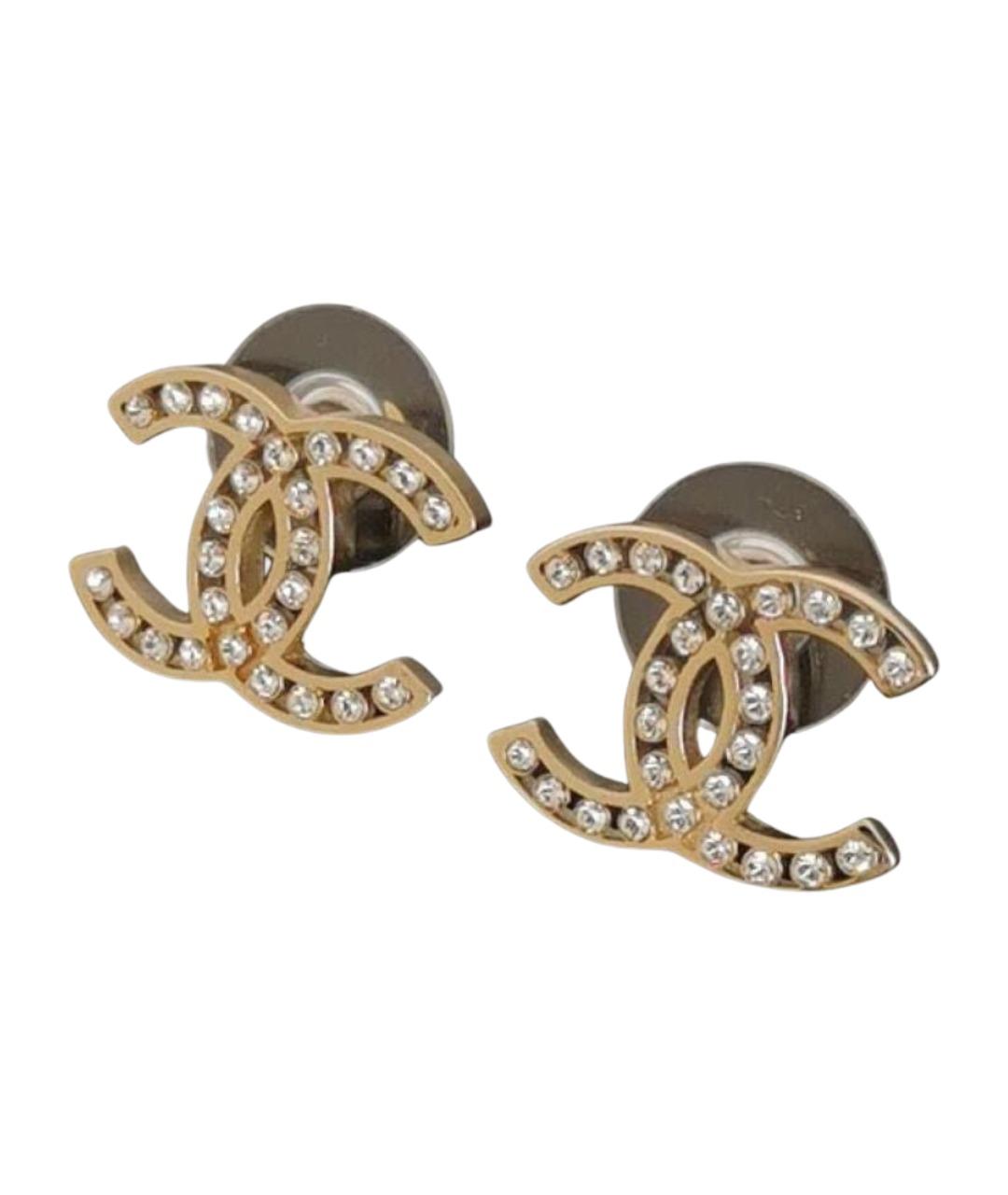 CHANEL Золотые металлические серьги, фото 1