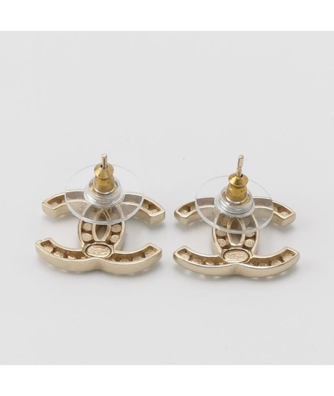 CHANEL Золотые металлические серьги, фото 2