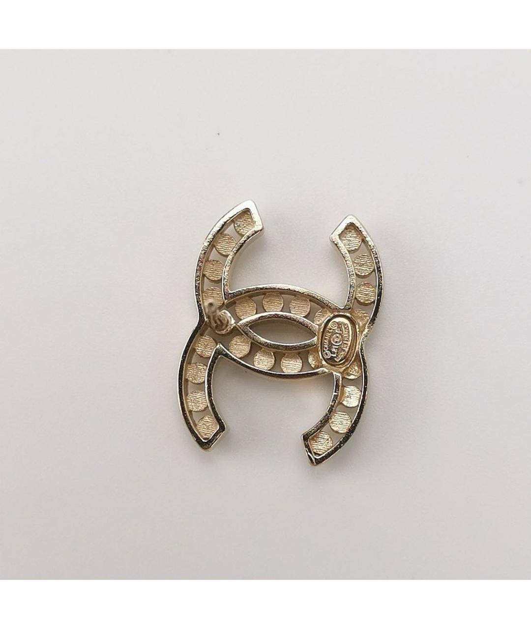 CHANEL Золотые металлические серьги, фото 3