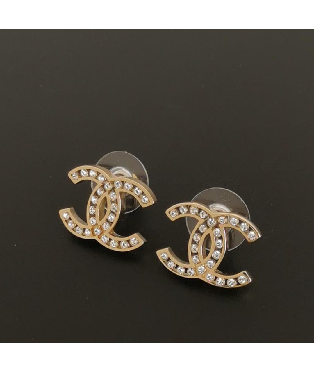 CHANEL Золотые металлические серьги, фото 7