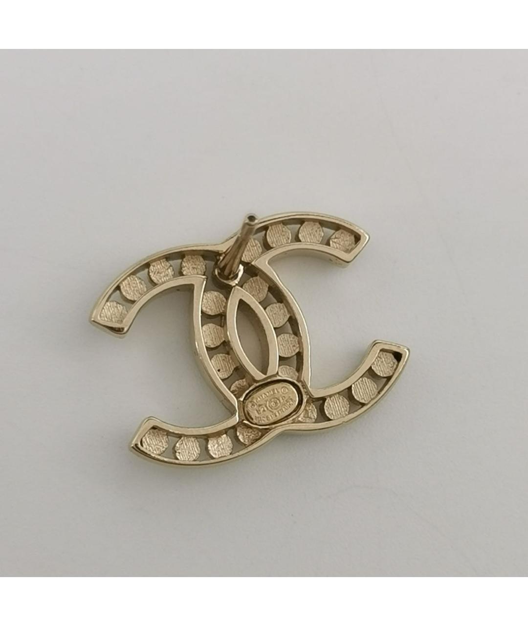 CHANEL Золотые металлические серьги, фото 5