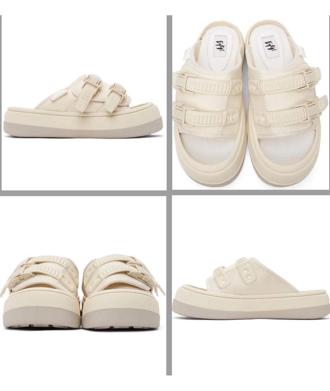 Eytys Бежевые текстильные шлепанцы, фото 4