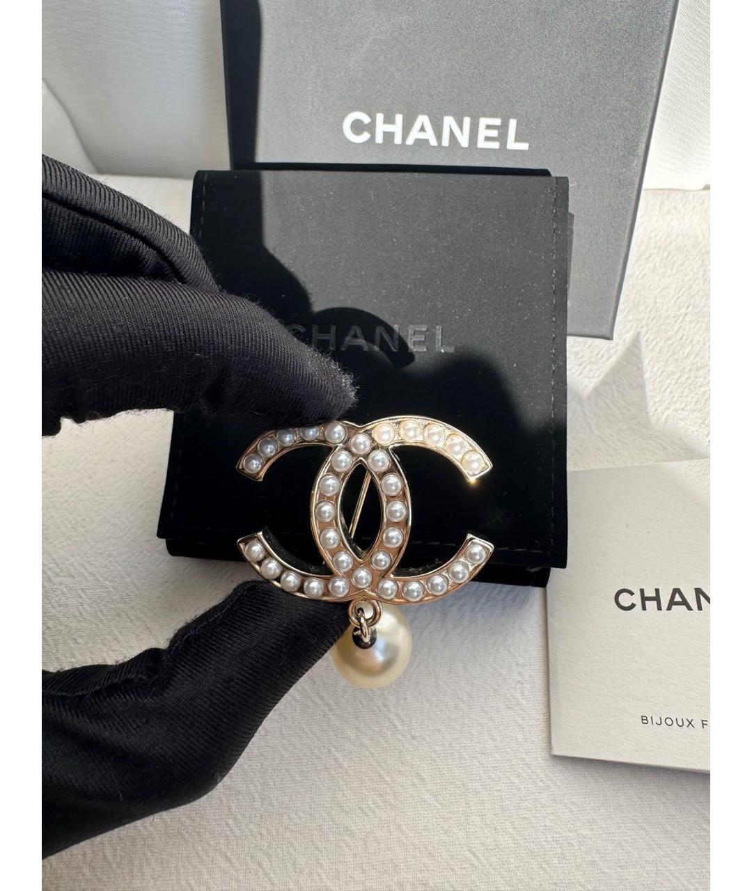 CHANEL Золотая металлическая булавка / брошь, фото 3