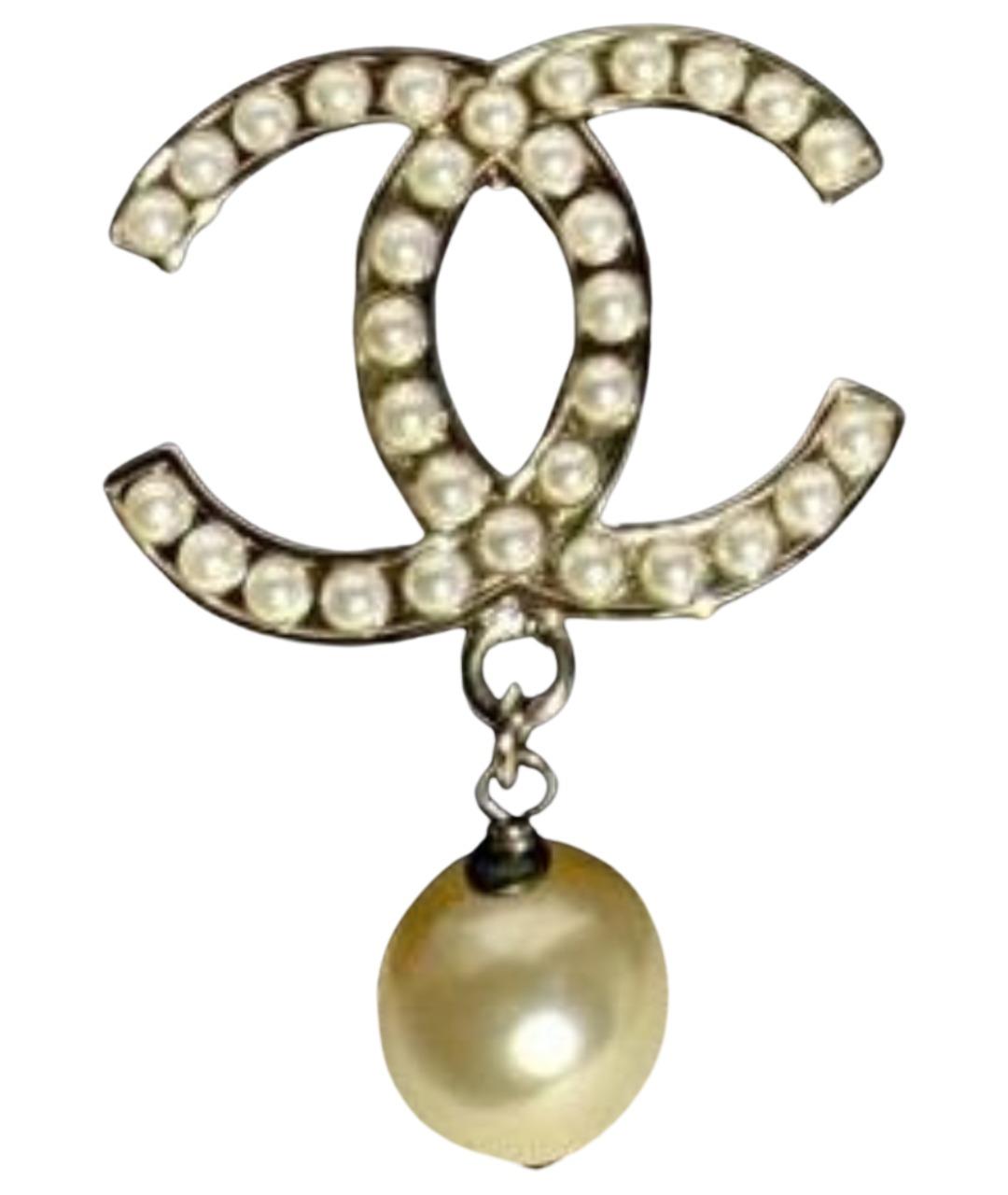 CHANEL Золотая металлическая булавка / брошь, фото 1