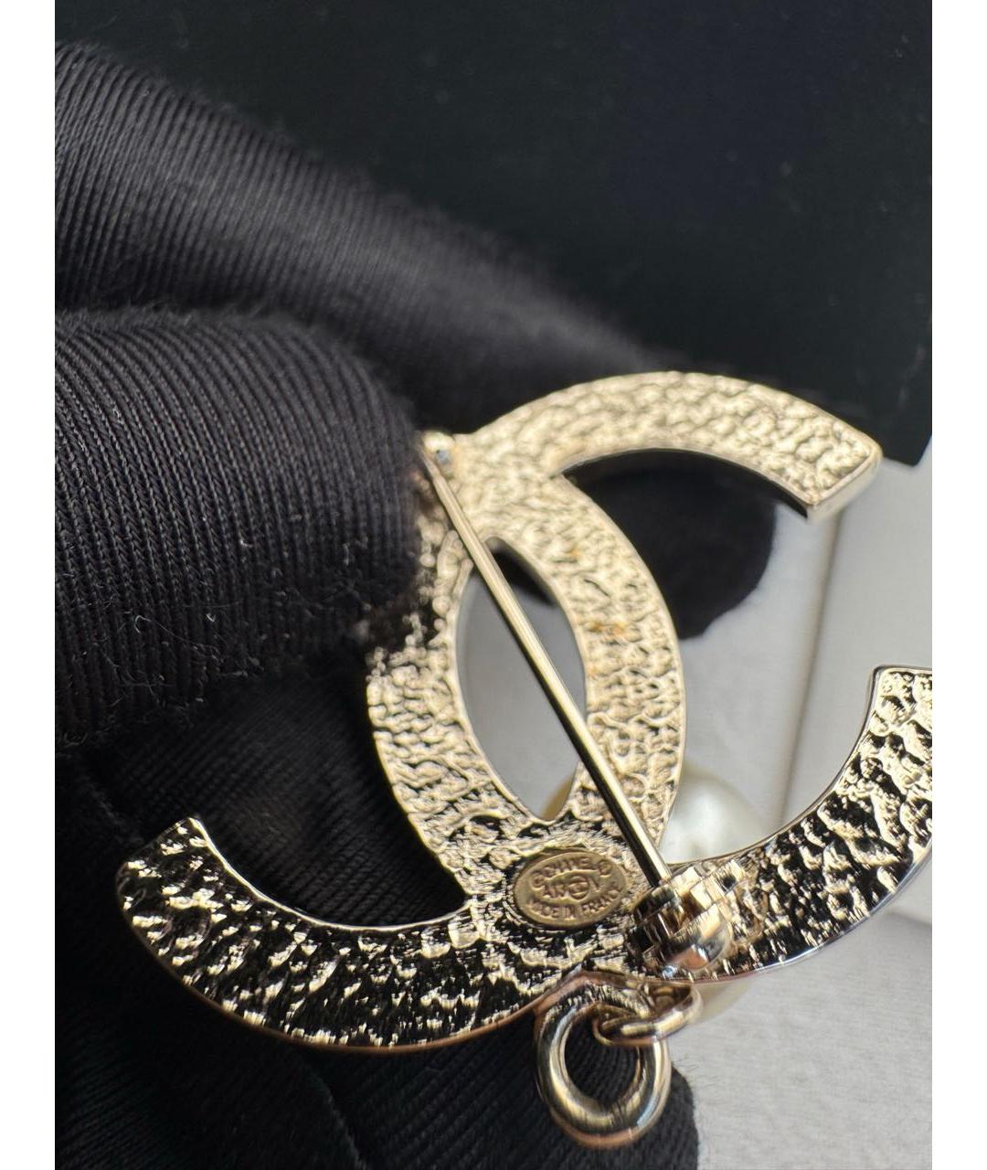 CHANEL Золотая металлическая булавка / брошь, фото 8