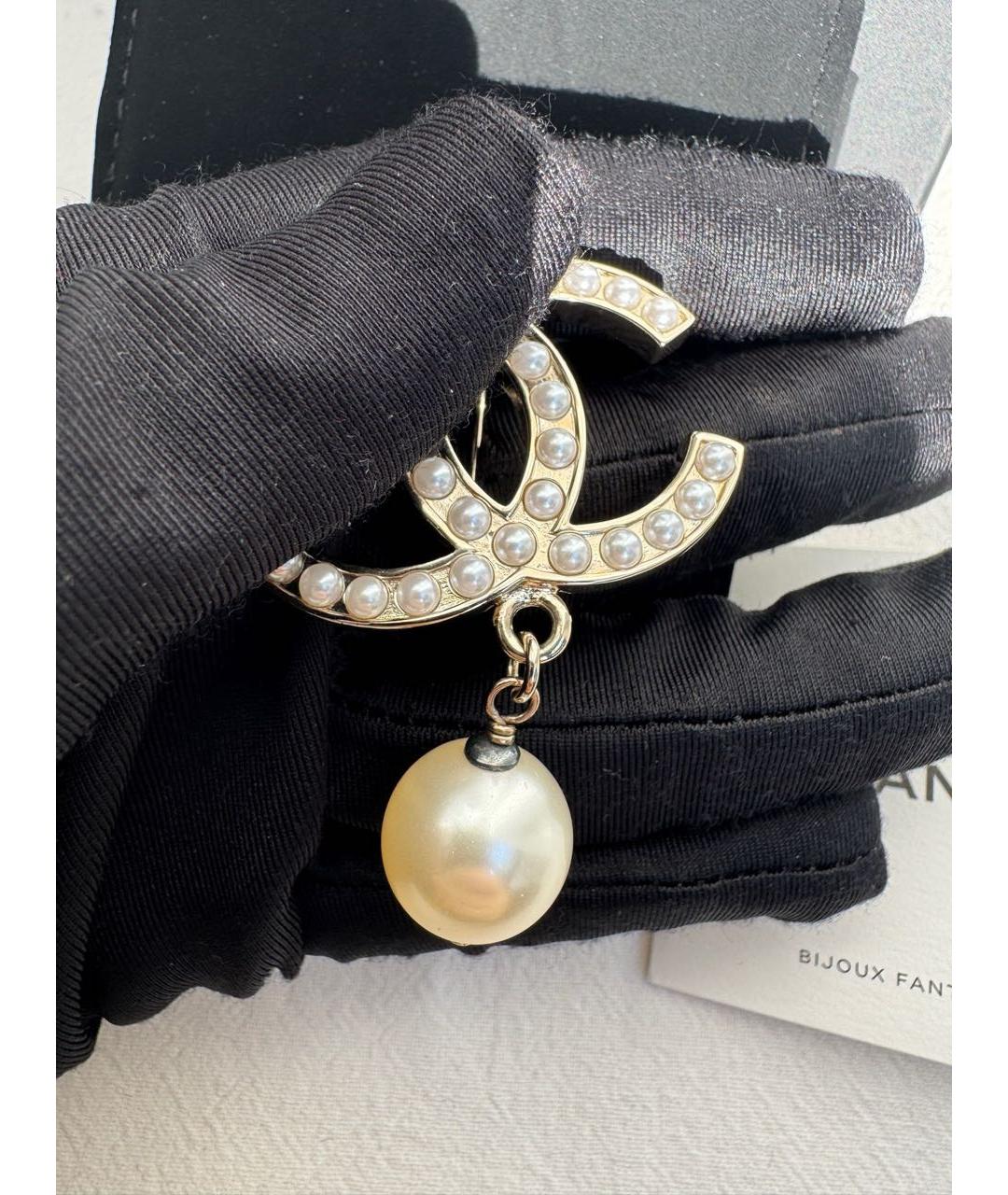 CHANEL Золотая металлическая булавка / брошь, фото 5