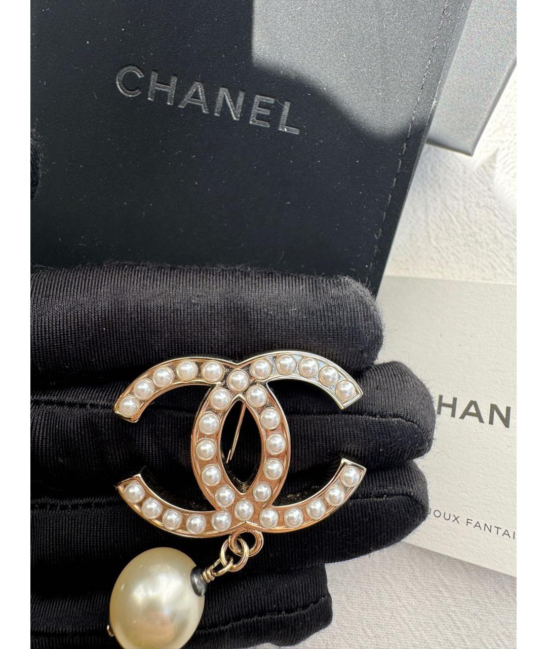 CHANEL Золотая металлическая булавка / брошь, фото 7