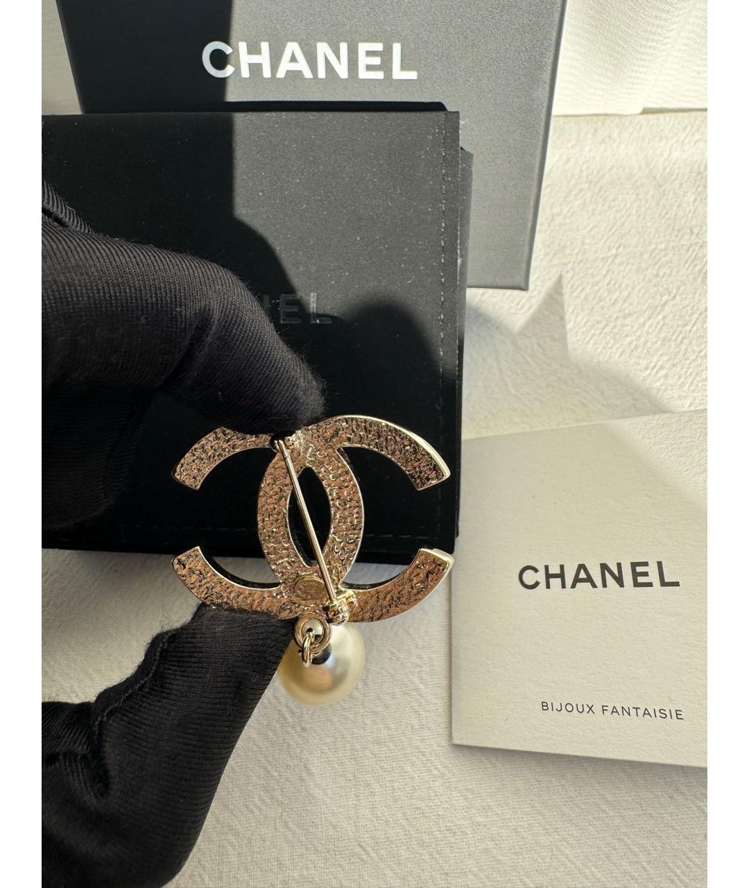 CHANEL Золотая металлическая булавка / брошь, фото 4