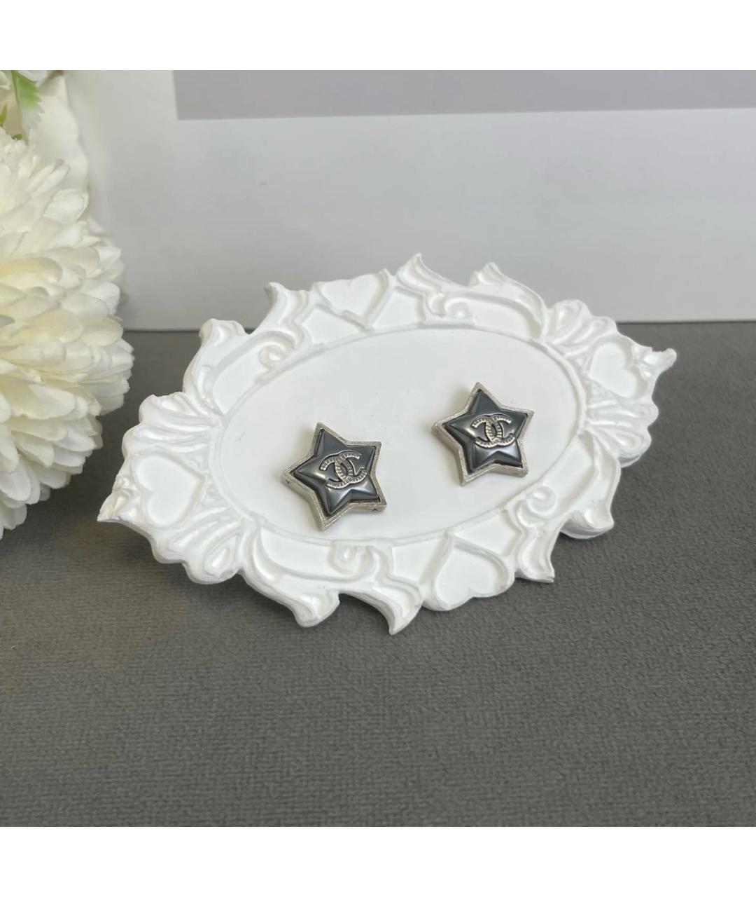 CHANEL Серебряные металлические серьги, фото 2