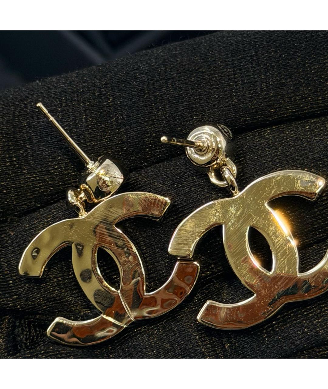 CHANEL Золотые металлические серьги, фото 6