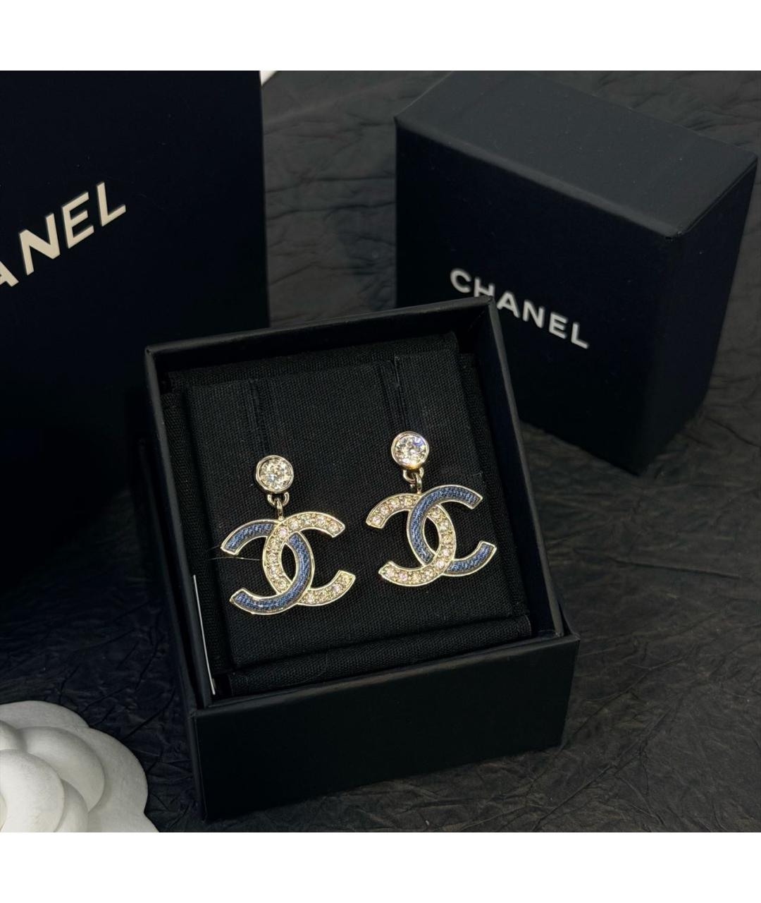 CHANEL Золотые металлические серьги, фото 3