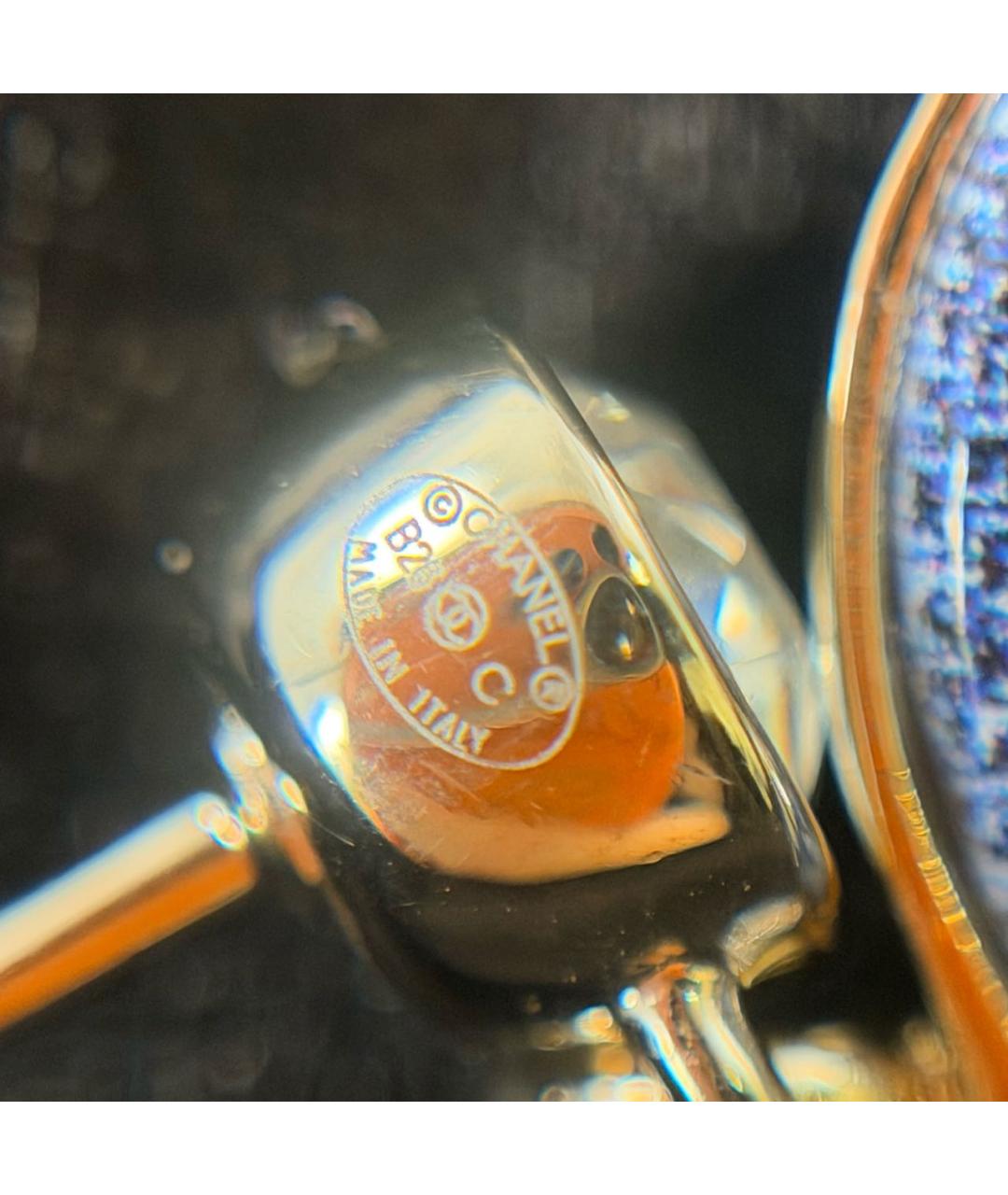 CHANEL Золотые металлические серьги, фото 7