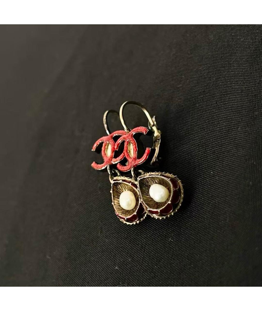 CHANEL Золотые металлические серьги, фото 7