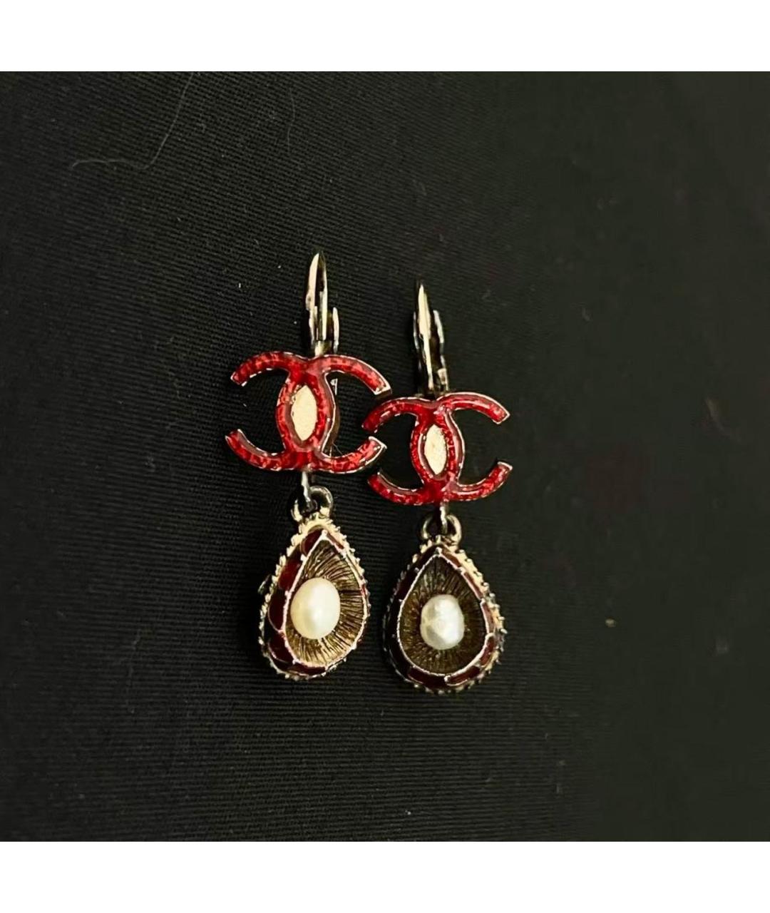 CHANEL Золотые металлические серьги, фото 9