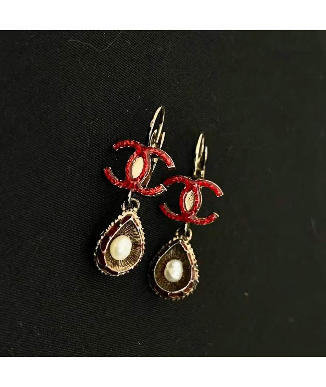 CHANEL Золотые металлические серьги, фото 2