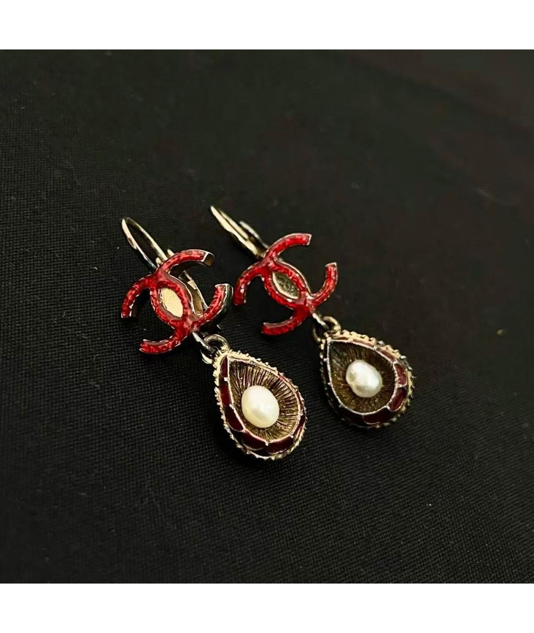 CHANEL Золотые металлические серьги, фото 3