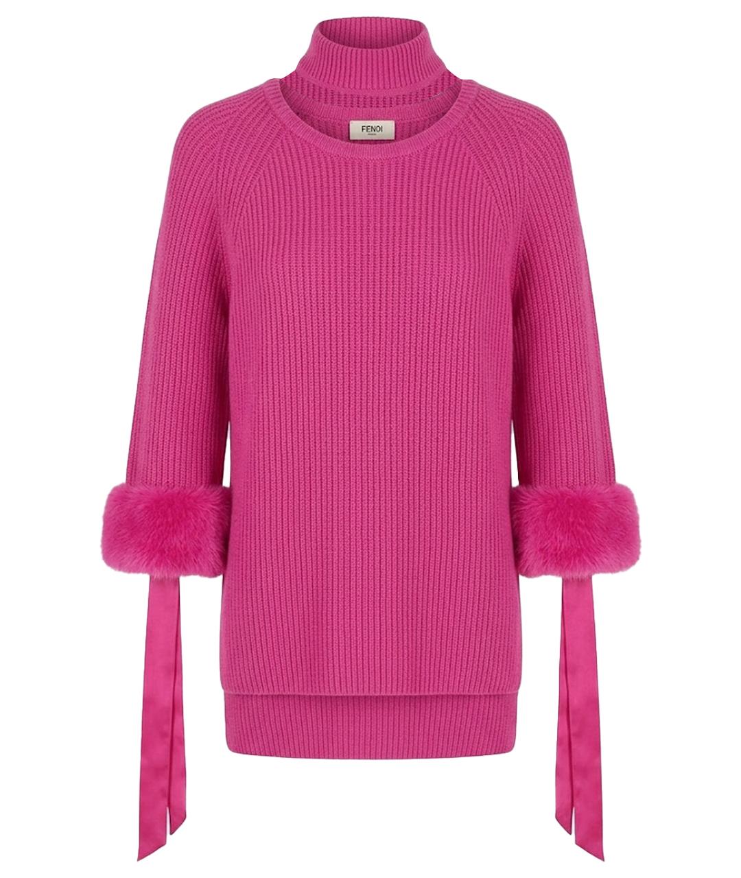 FENDI Розовый кашемировый джемпер / свитер, фото 1