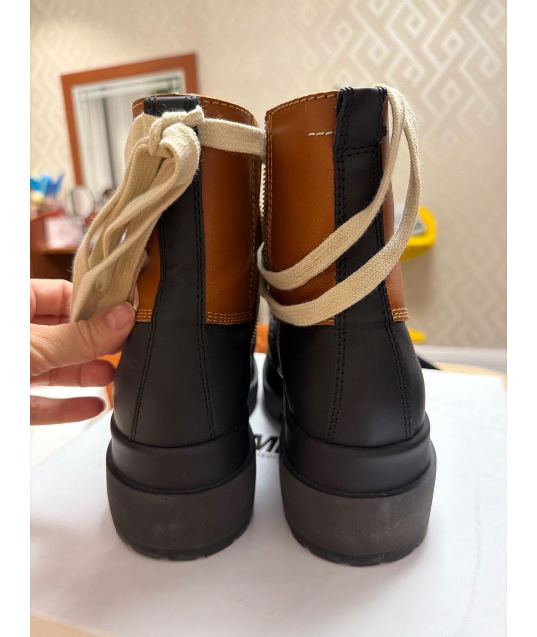 MM6 MAISON MARGIELA Коричневые кожаные ботинки, фото 3