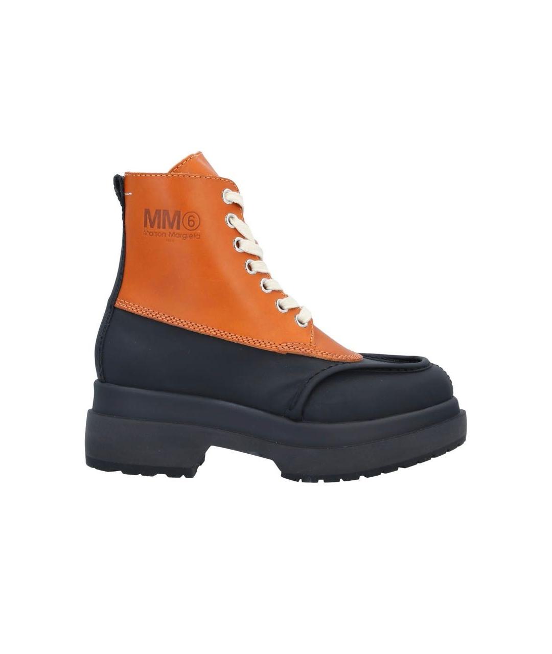 MM6 MAISON MARGIELA Коричневые кожаные ботинки, фото 8