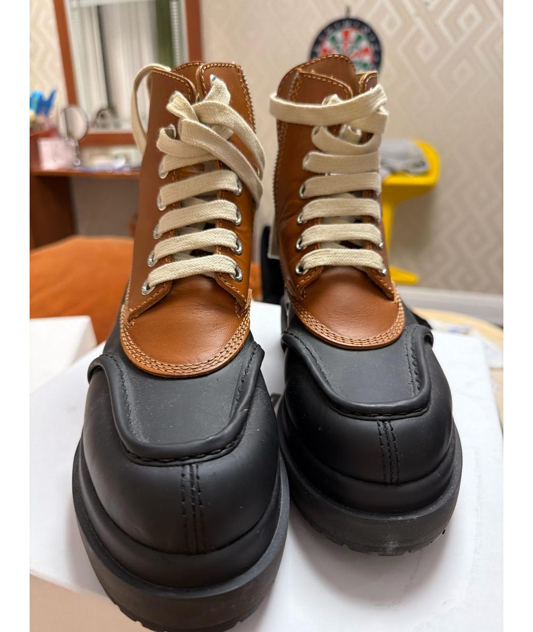 MM6 MAISON MARGIELA Коричневые кожаные ботинки, фото 2