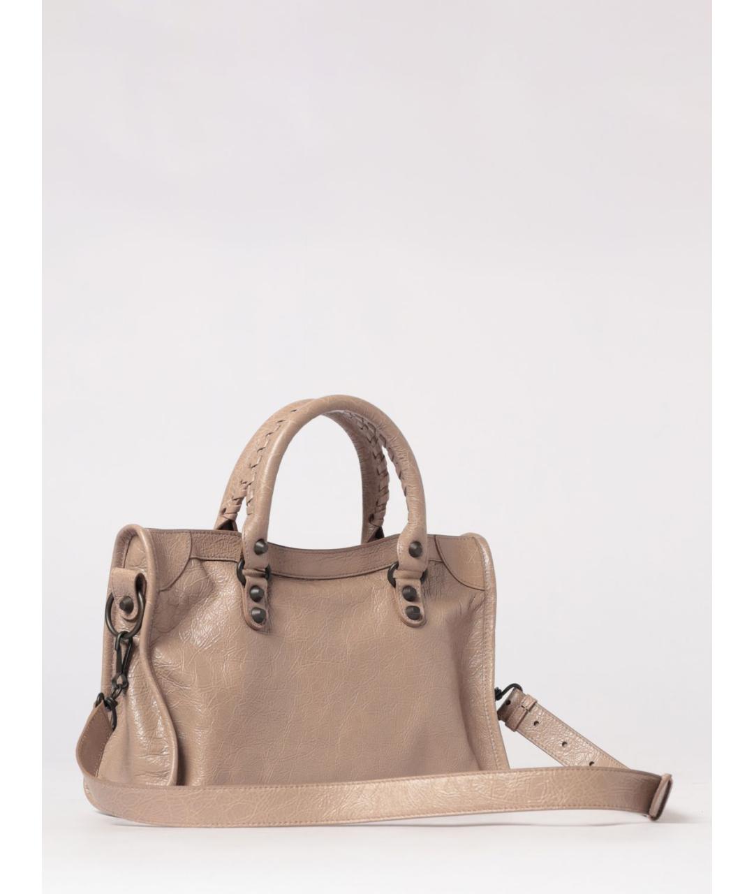 BALENCIAGA Бежевая кожаная сумка тоут, фото 2