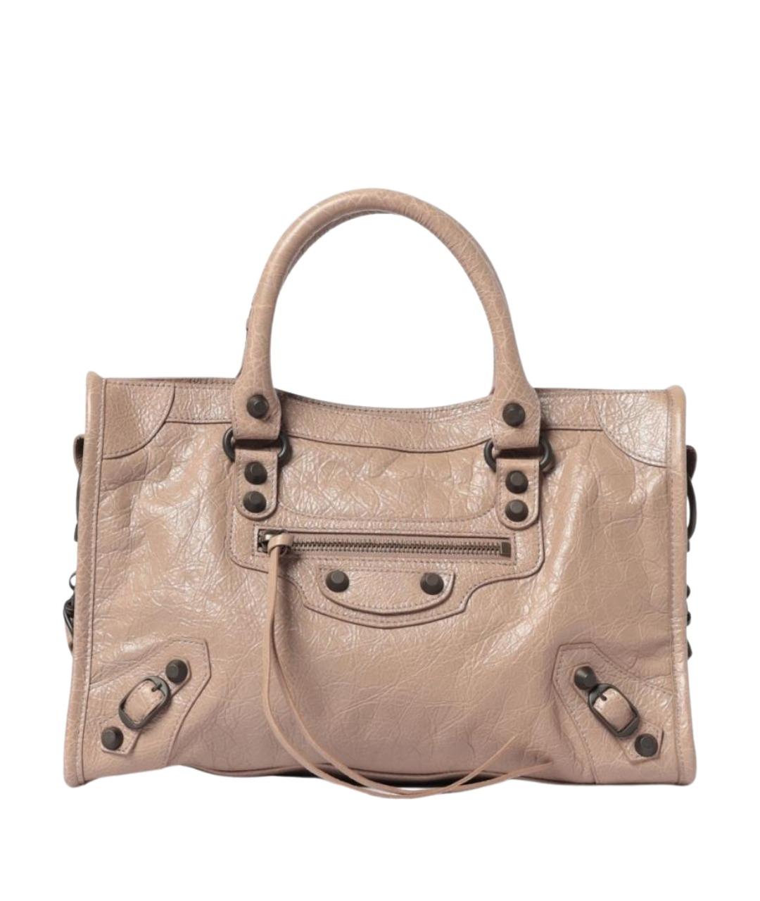 BALENCIAGA Бежевая кожаная сумка тоут, фото 1