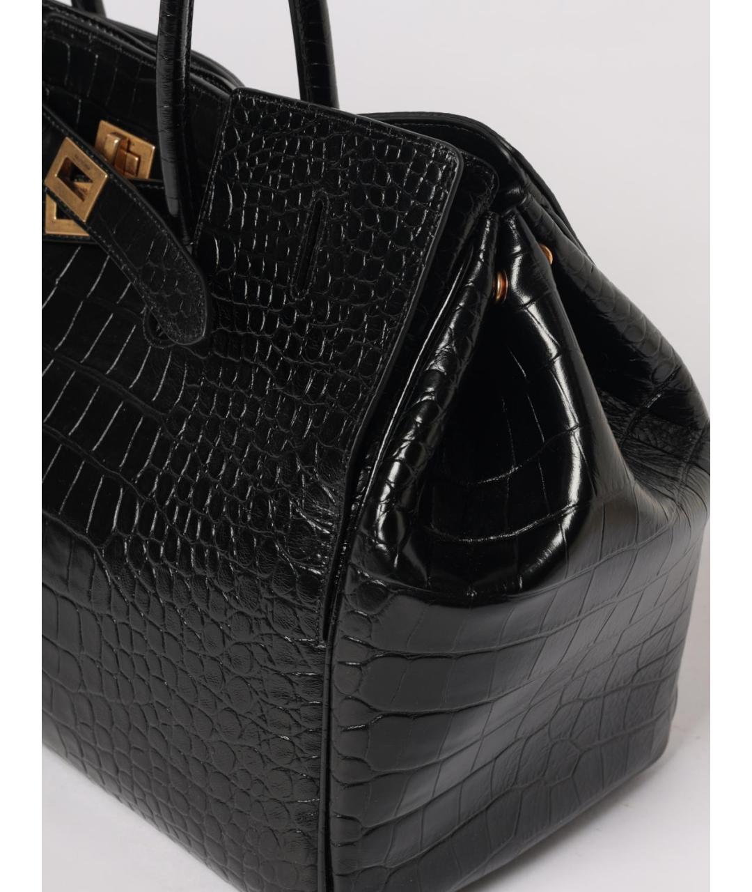 BALENCIAGA Черная кожаная сумка через плечо, фото 3