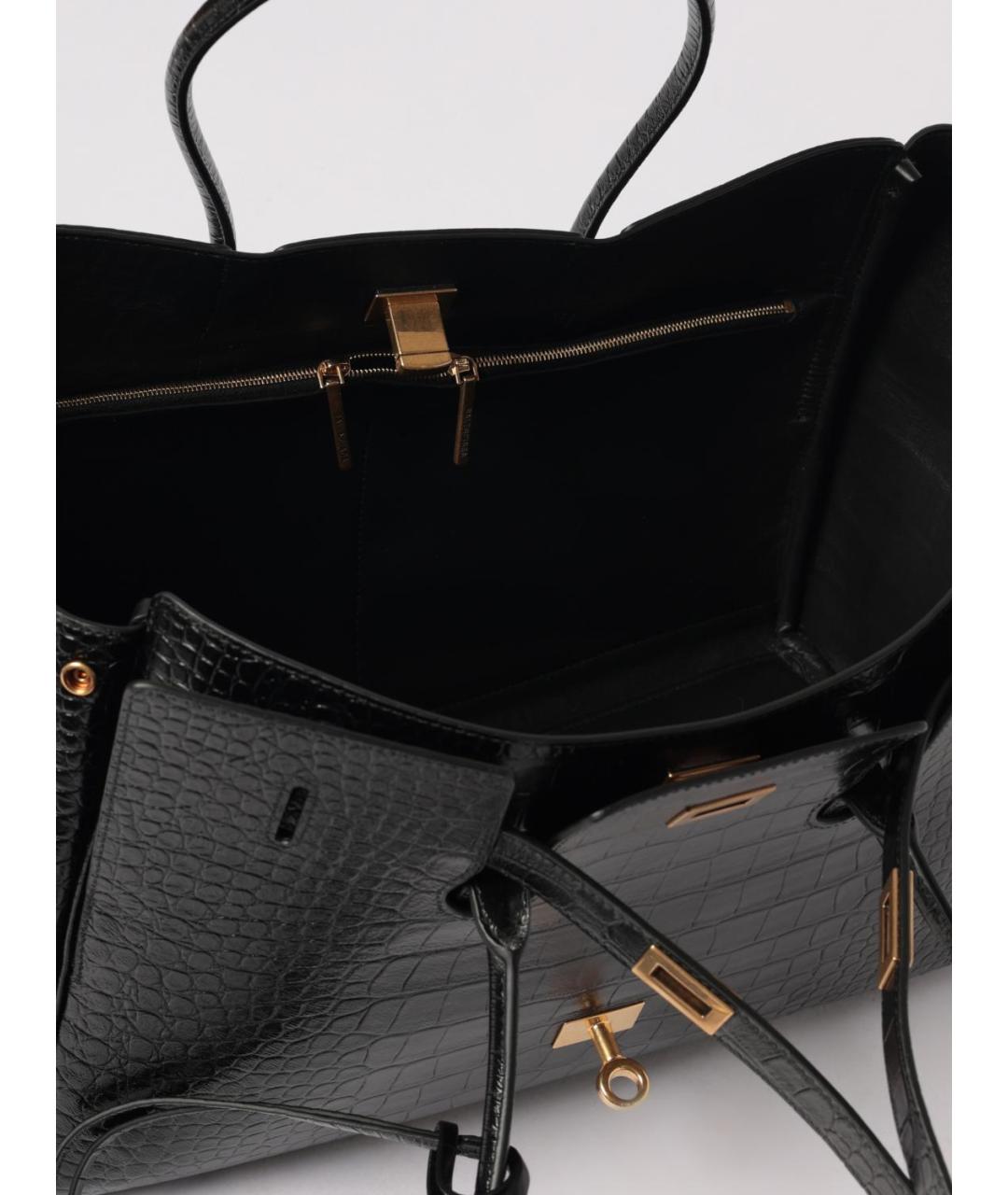 BALENCIAGA Черная кожаная сумка через плечо, фото 4