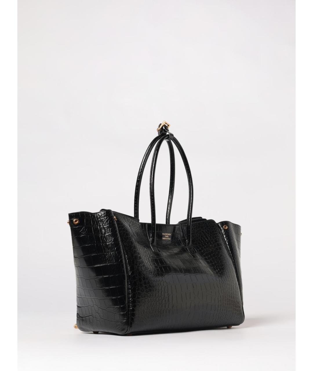 BALENCIAGA Черная кожаная сумка через плечо, фото 2