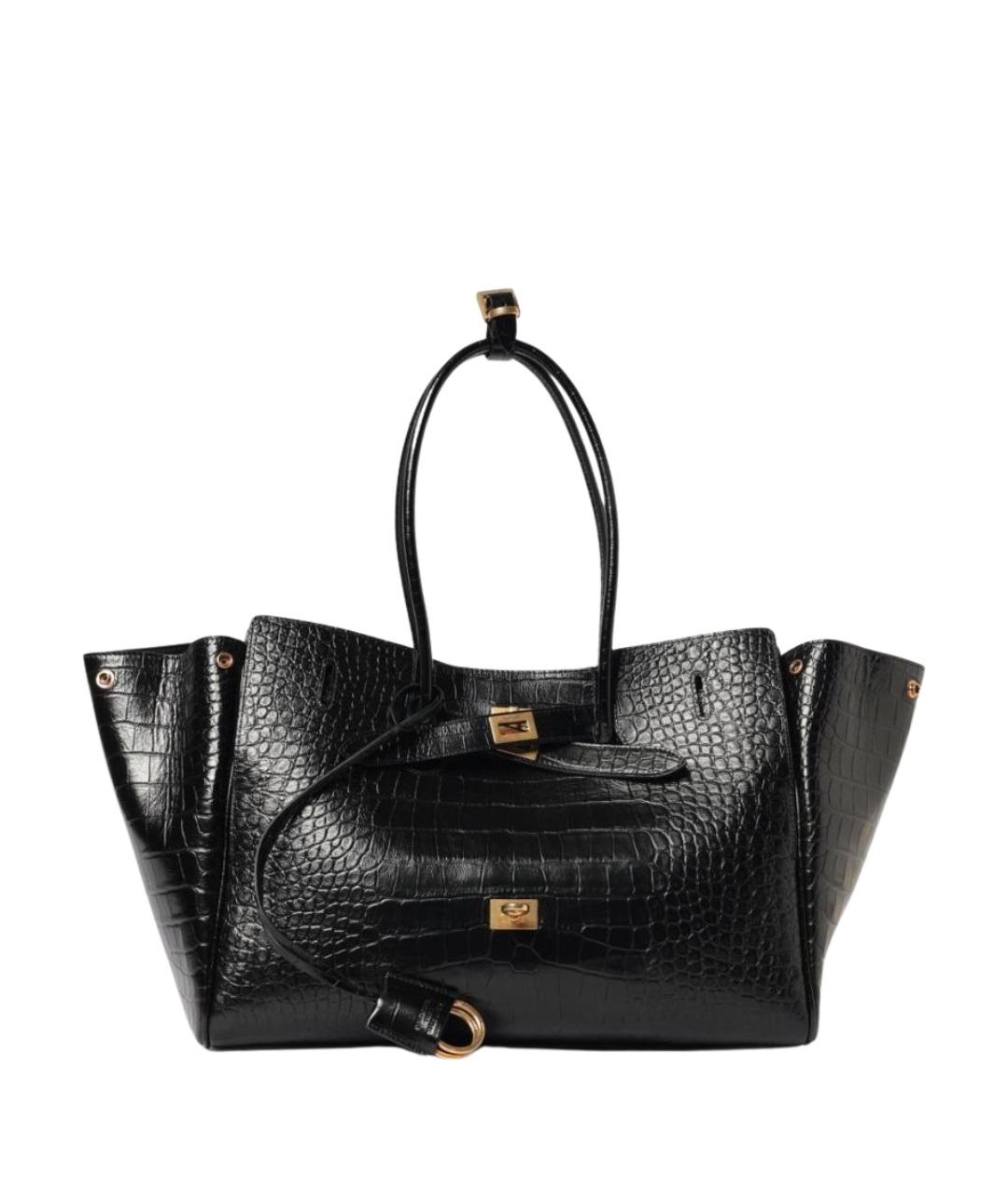 BALENCIAGA Черная кожаная сумка через плечо, фото 1