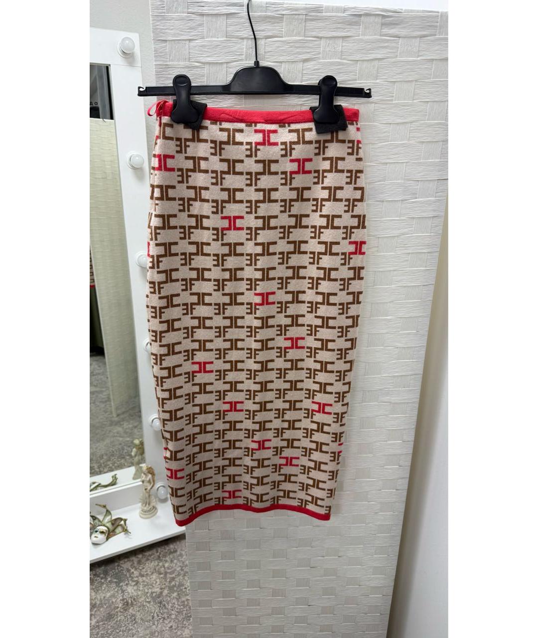 ELISABETTA FRANCHI Мульти вискозная юбка миди, фото 5