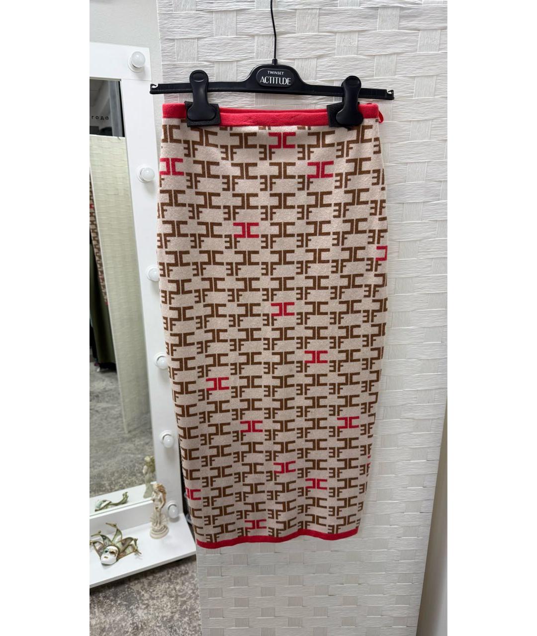 ELISABETTA FRANCHI Мульти вискозная юбка миди, фото 2