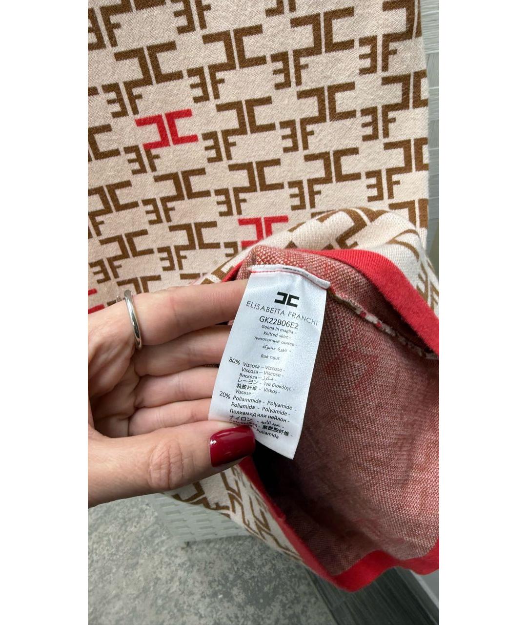 ELISABETTA FRANCHI Мульти вискозная юбка миди, фото 4