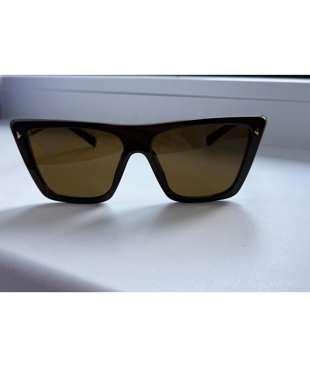 PRADA Коричневые пластиковые солнцезащитные очки, фото 5