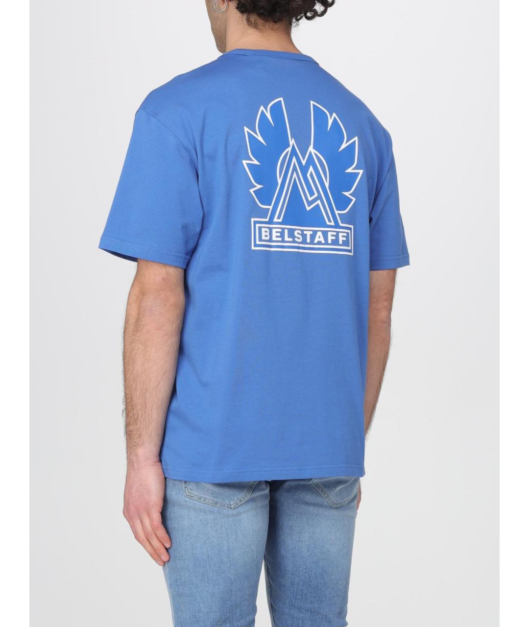 BELSTAFF Синяя хлопковая футболка, фото 3