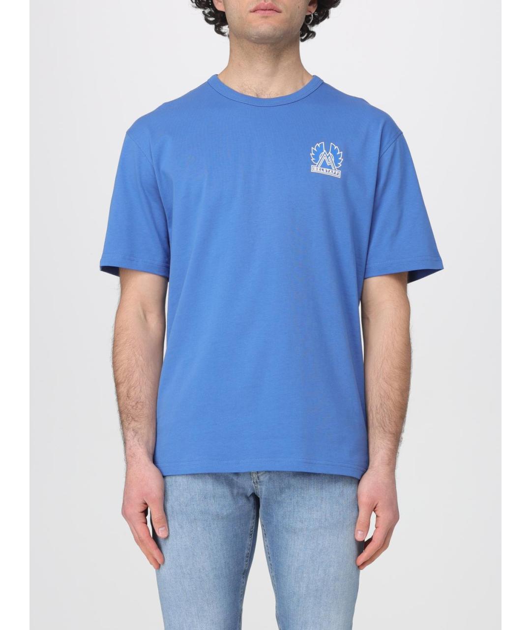 BELSTAFF Синяя хлопковая футболка, фото 2