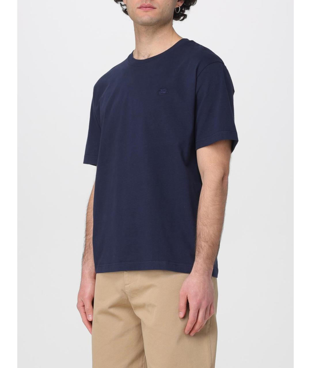 ETRO Синяя хлопковая футболка, фото 4