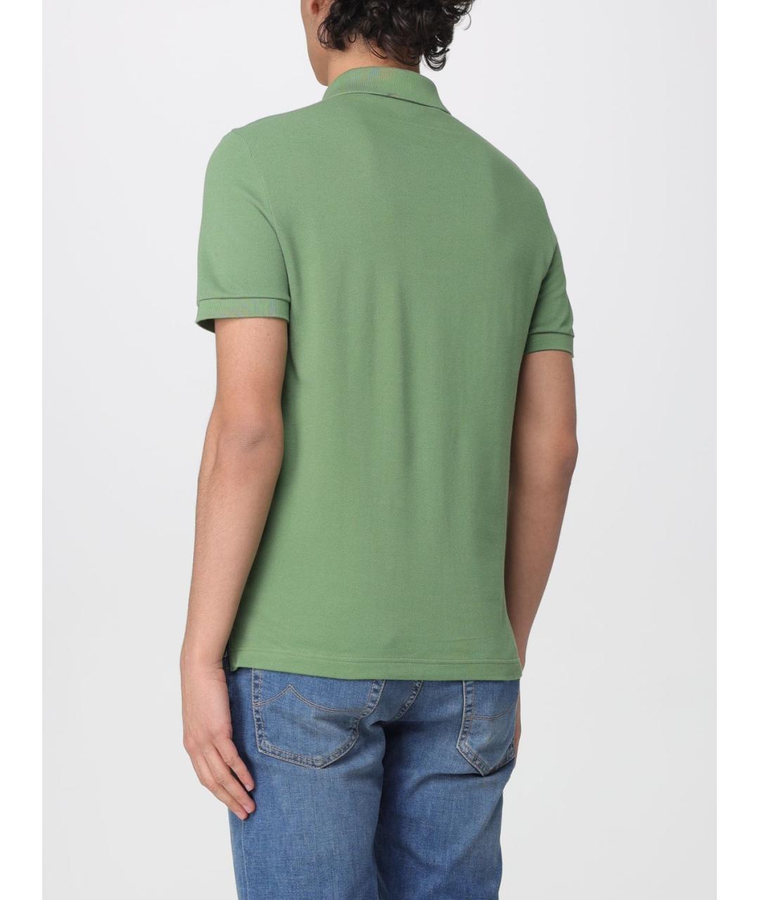 LACOSTE Салатовыое хлопковое поло с коротким рукавом, фото 2