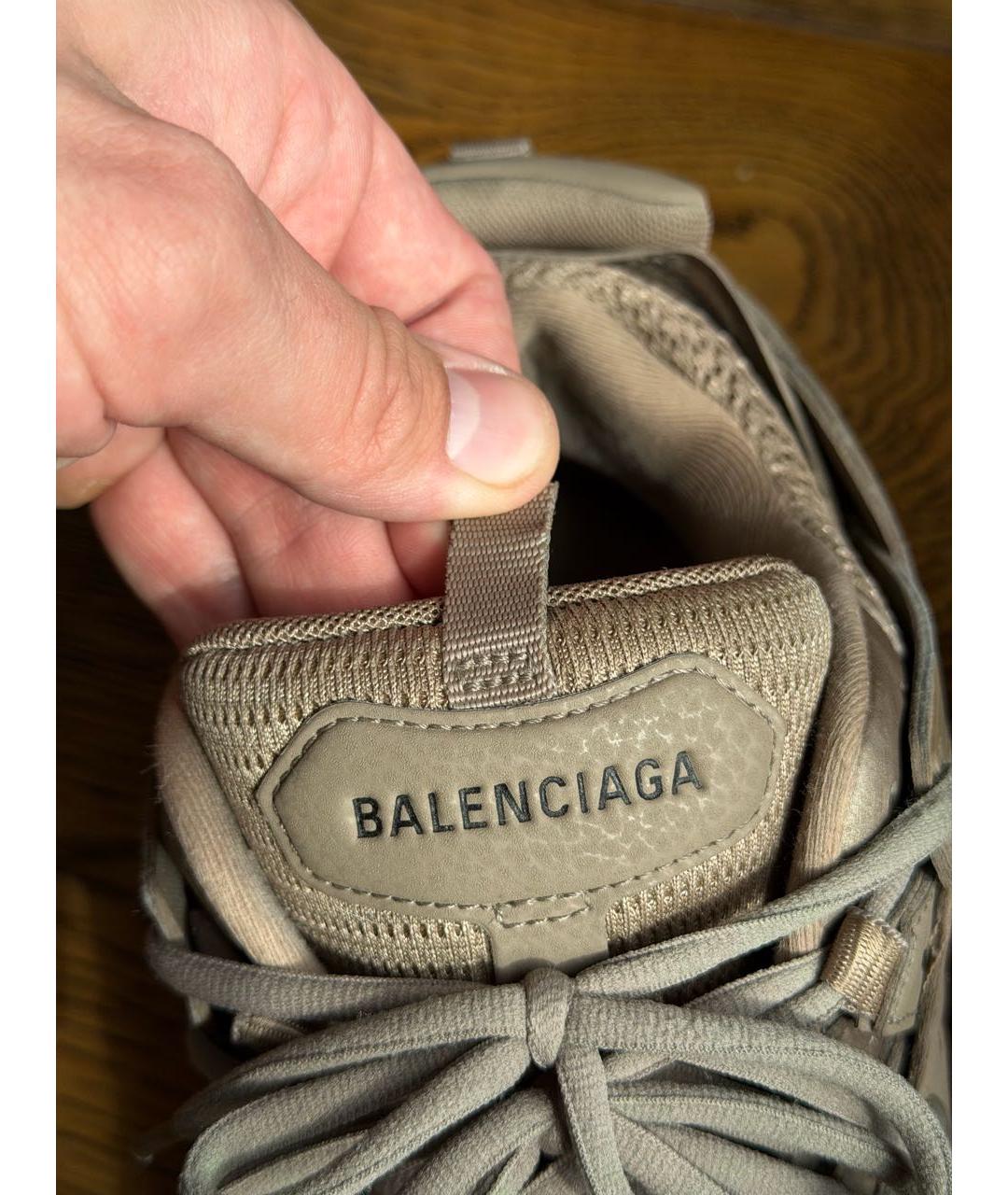 BALENCIAGA Коричневые кожаные низкие кроссовки / кеды, фото 7