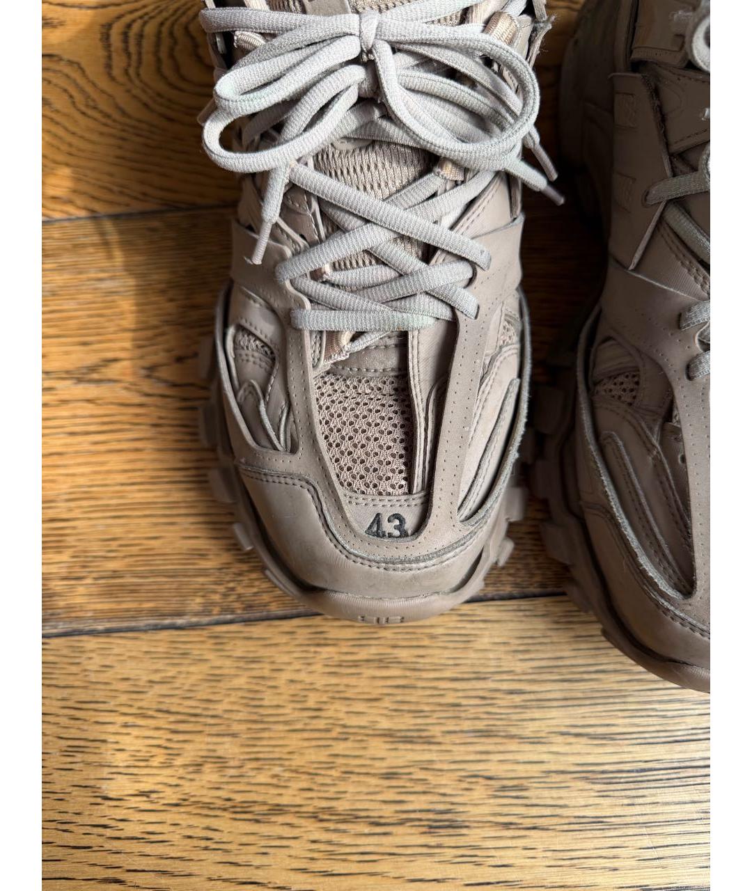 BALENCIAGA Коричневые кожаные низкие кроссовки / кеды, фото 5